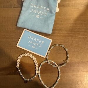 Draper James Blue and White Beaded Bracelet Trio